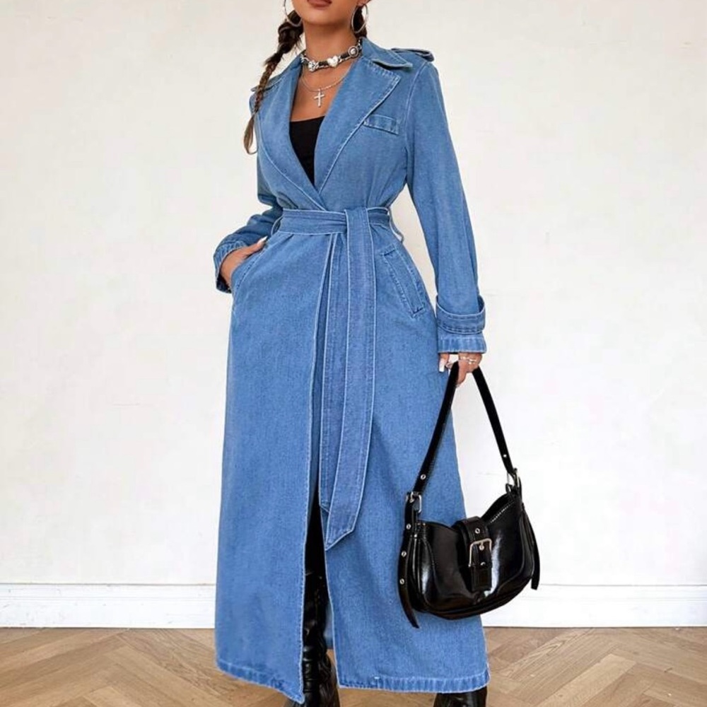 Vintage Denim Belted Women's Jacket